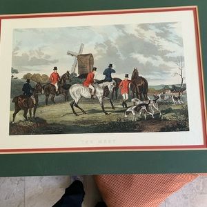 Fox Hunt print”The Meet” vintage. Engraved by CR Stock